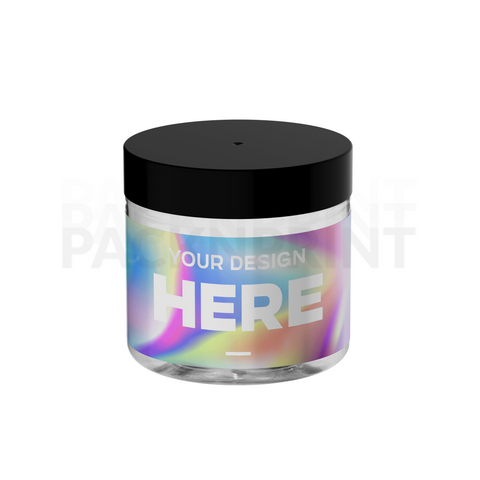 Holographic Custom Labeled Plastic Jars - 60ml (1/8)