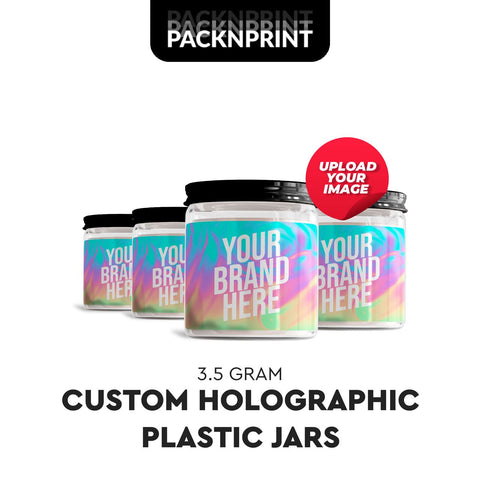 Holographic Custom Labeled Plastic Jars - 60ml (1/8)